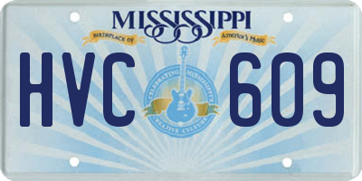 MS license plate HVC609