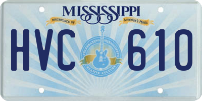 MS license plate HVC610
