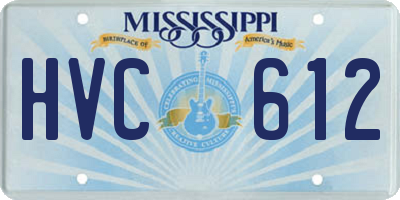 MS license plate HVC612