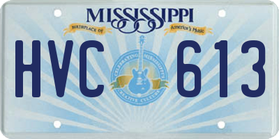 MS license plate HVC613