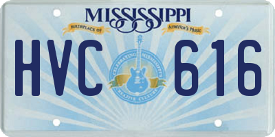 MS license plate HVC616