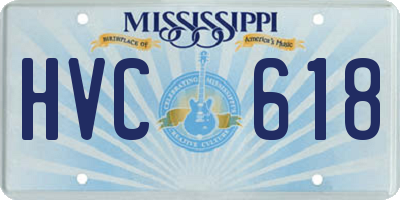 MS license plate HVC618