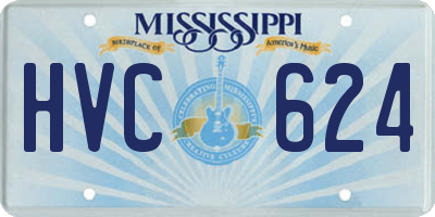 MS license plate HVC624