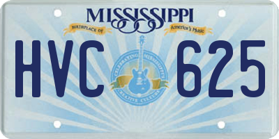 MS license plate HVC625