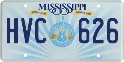 MS license plate HVC626