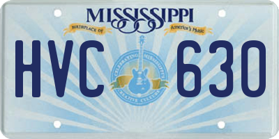 MS license plate HVC630