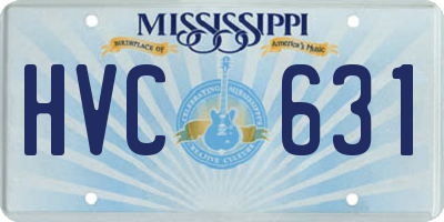 MS license plate HVC631