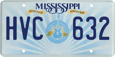 MS license plate HVC632