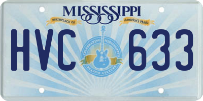 MS license plate HVC633