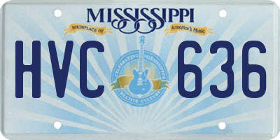 MS license plate HVC636