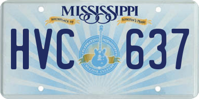 MS license plate HVC637