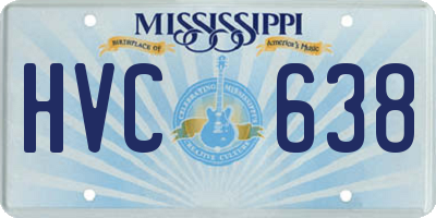 MS license plate HVC638