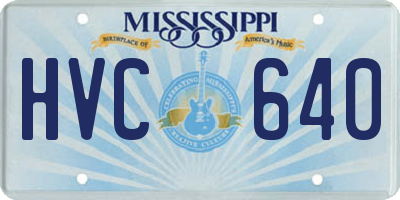 MS license plate HVC640