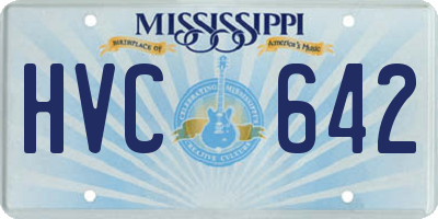 MS license plate HVC642