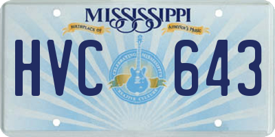 MS license plate HVC643