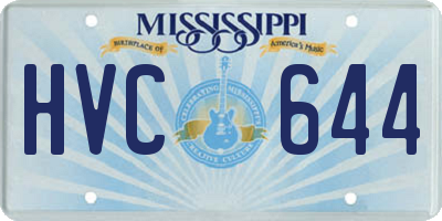 MS license plate HVC644