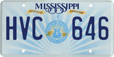 MS license plate HVC646