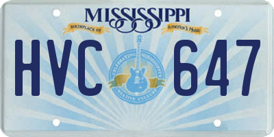 MS license plate HVC647