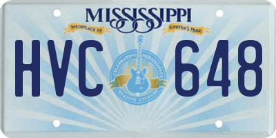 MS license plate HVC648