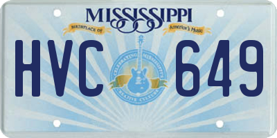 MS license plate HVC649