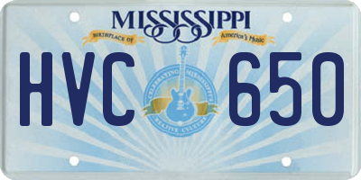 MS license plate HVC650