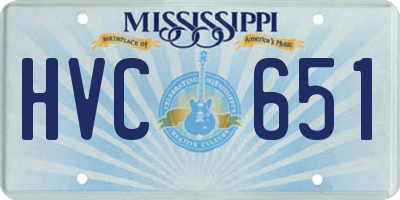 MS license plate HVC651