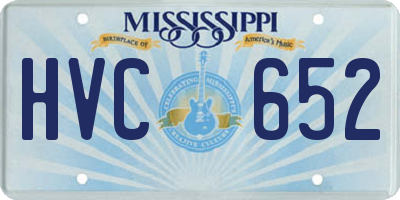 MS license plate HVC652