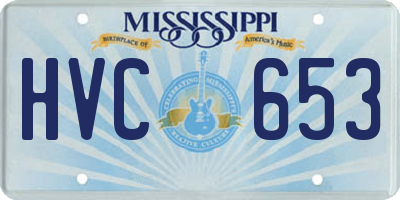 MS license plate HVC653