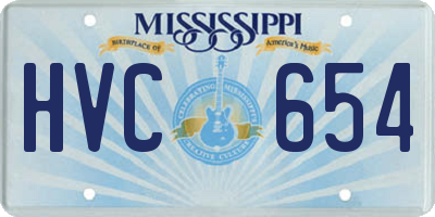 MS license plate HVC654