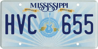 MS license plate HVC655