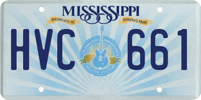 MS license plate HVC661