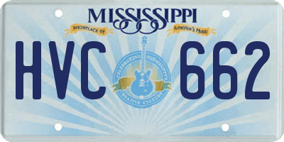 MS license plate HVC662