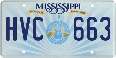 MS license plate HVC663