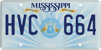 MS license plate HVC664