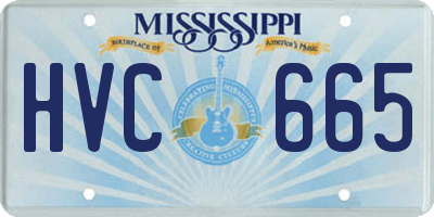 MS license plate HVC665