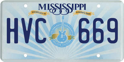 MS license plate HVC669