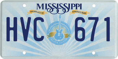 MS license plate HVC671