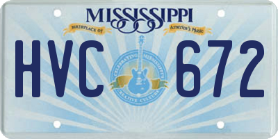 MS license plate HVC672