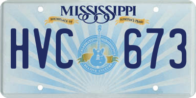 MS license plate HVC673