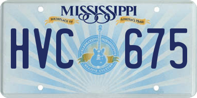 MS license plate HVC675
