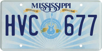 MS license plate HVC677