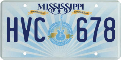 MS license plate HVC678