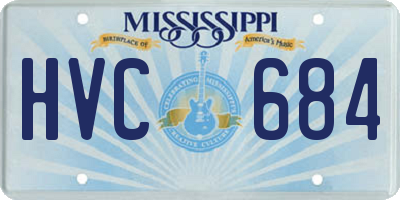 MS license plate HVC684