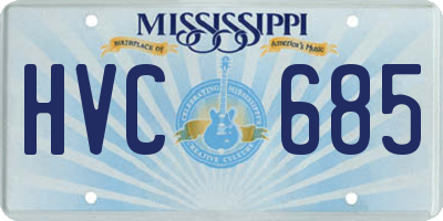 MS license plate HVC685