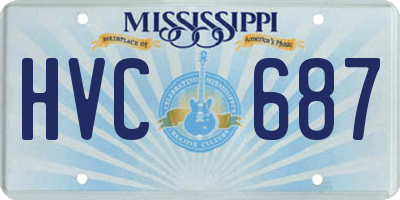 MS license plate HVC687