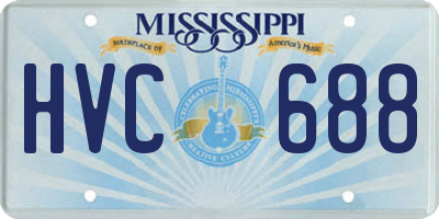 MS license plate HVC688