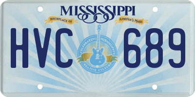 MS license plate HVC689