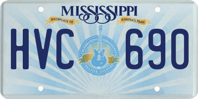MS license plate HVC690