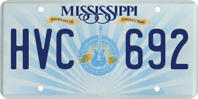 MS license plate HVC692