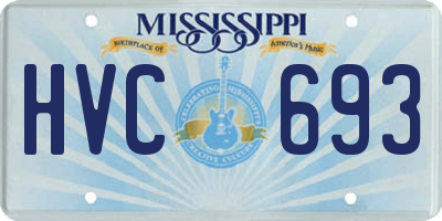 MS license plate HVC693